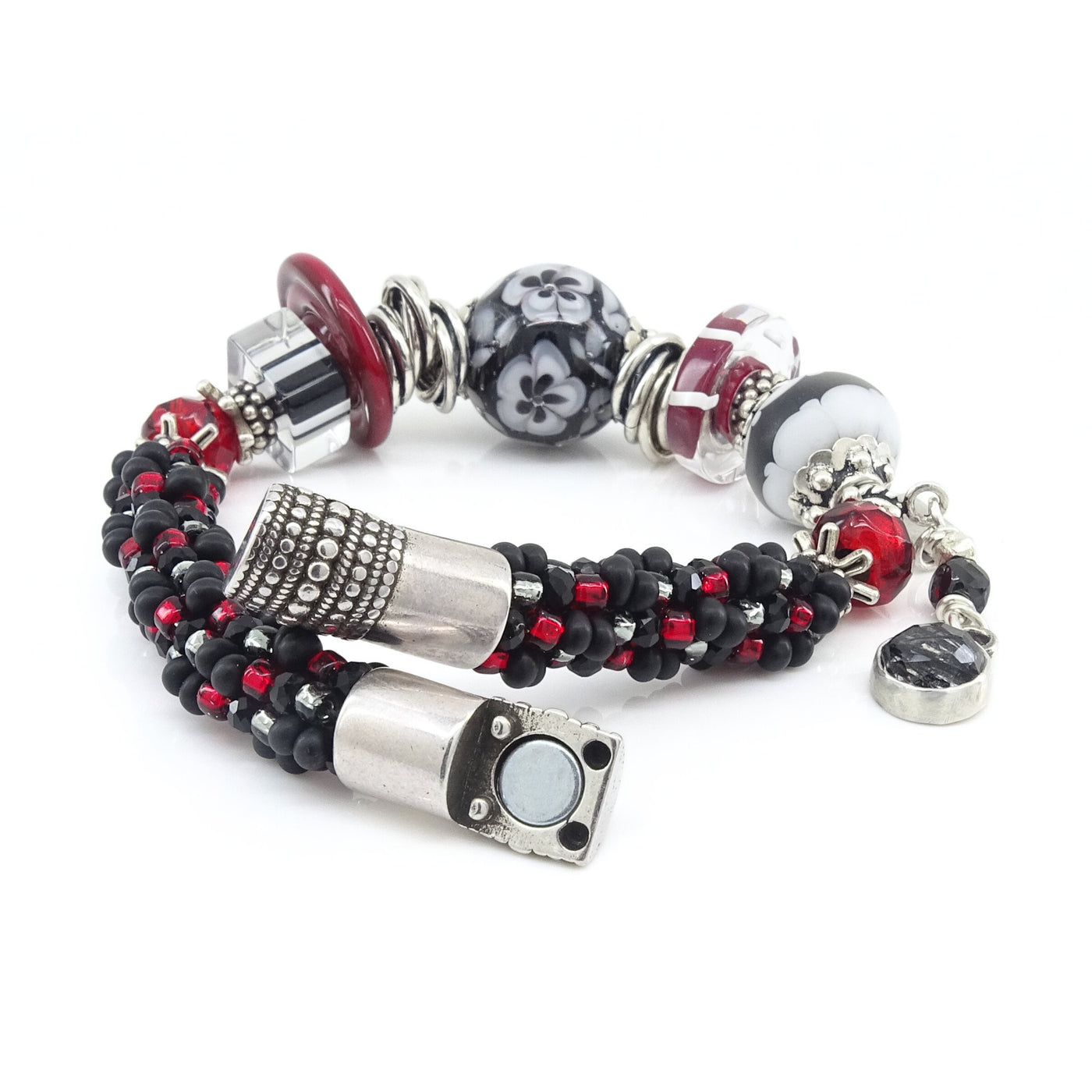 Black, White & Red All Over Bracelet