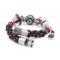 Black, White & Red All Over Bracelet
