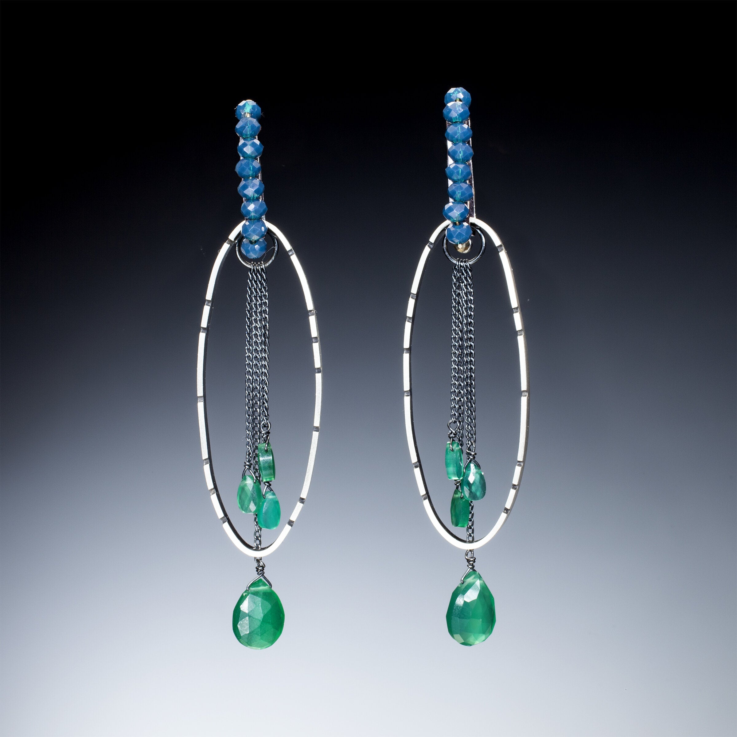 Onyx Chain Earrings