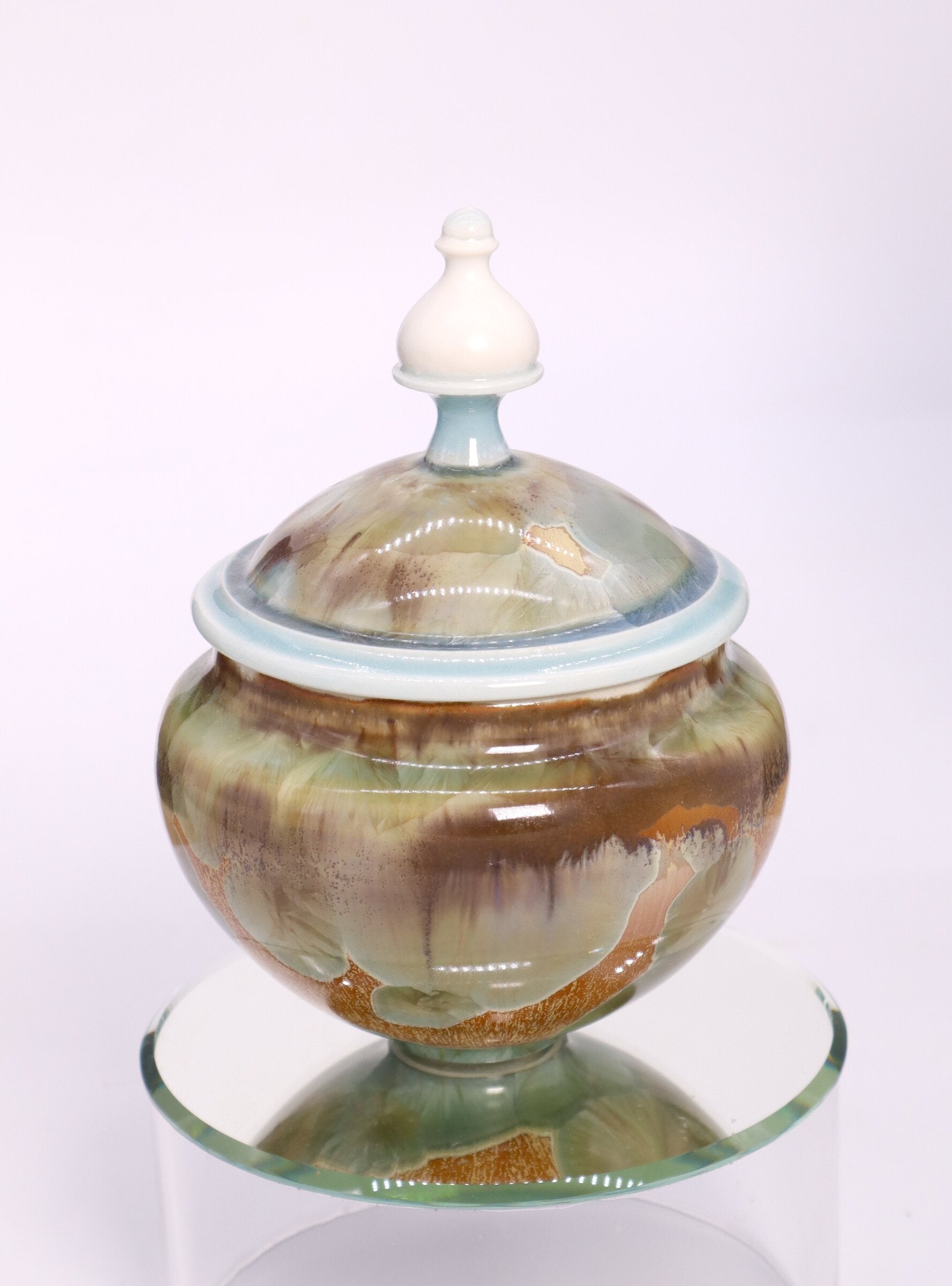 Crystalline Orange & Green Jewelry Jar
