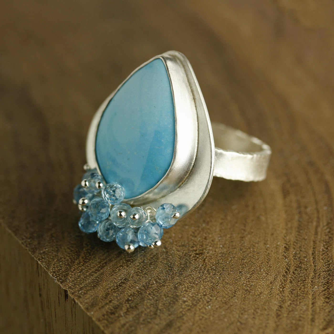 Sonoran Turquoise & Blue Fringe Ring