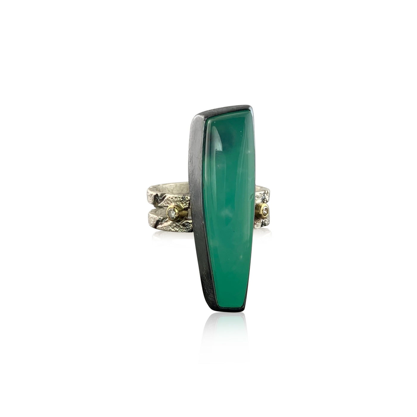 Chrysoprase Double Band Ring