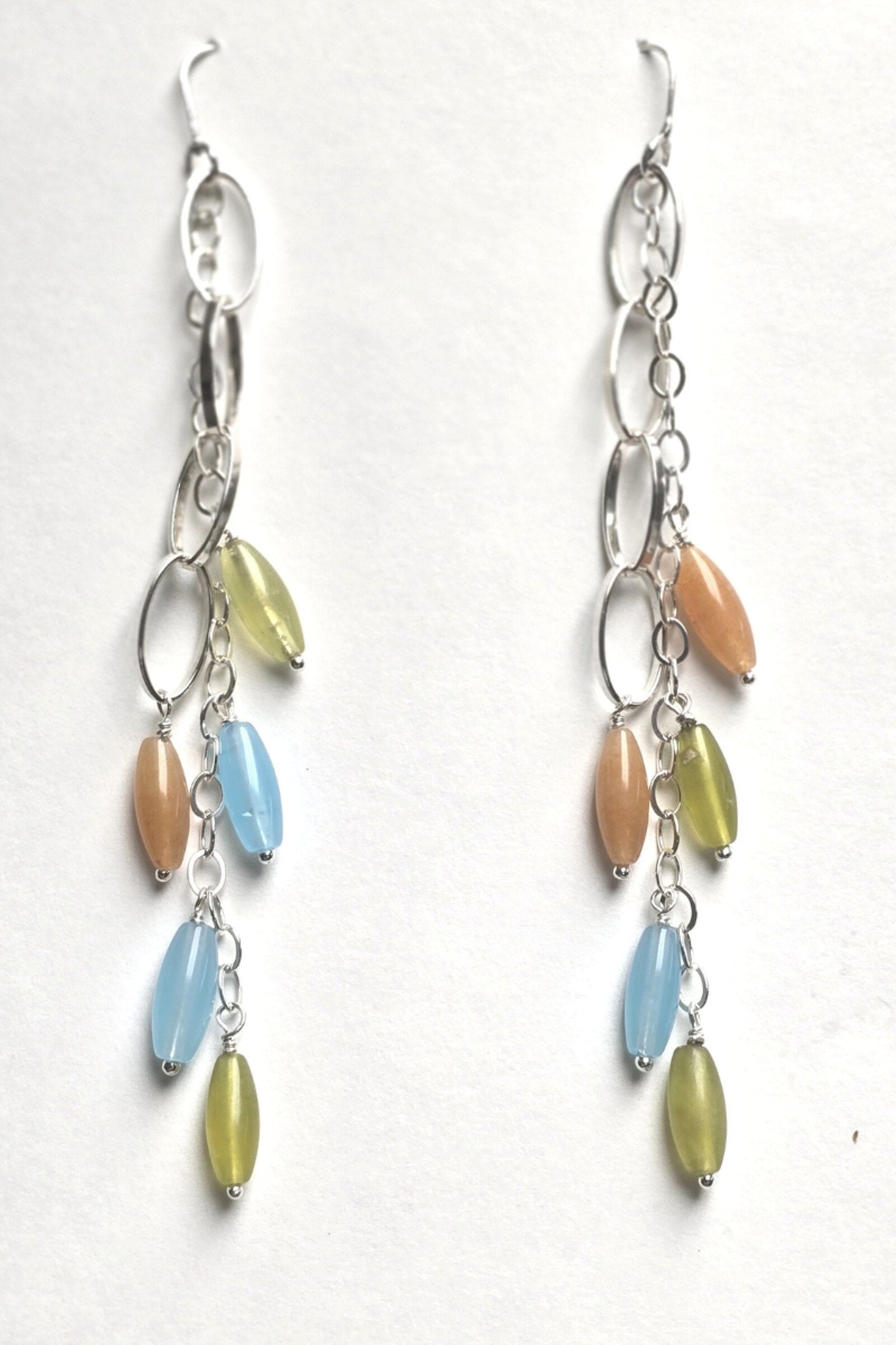 Long Mixed Chain Earrings