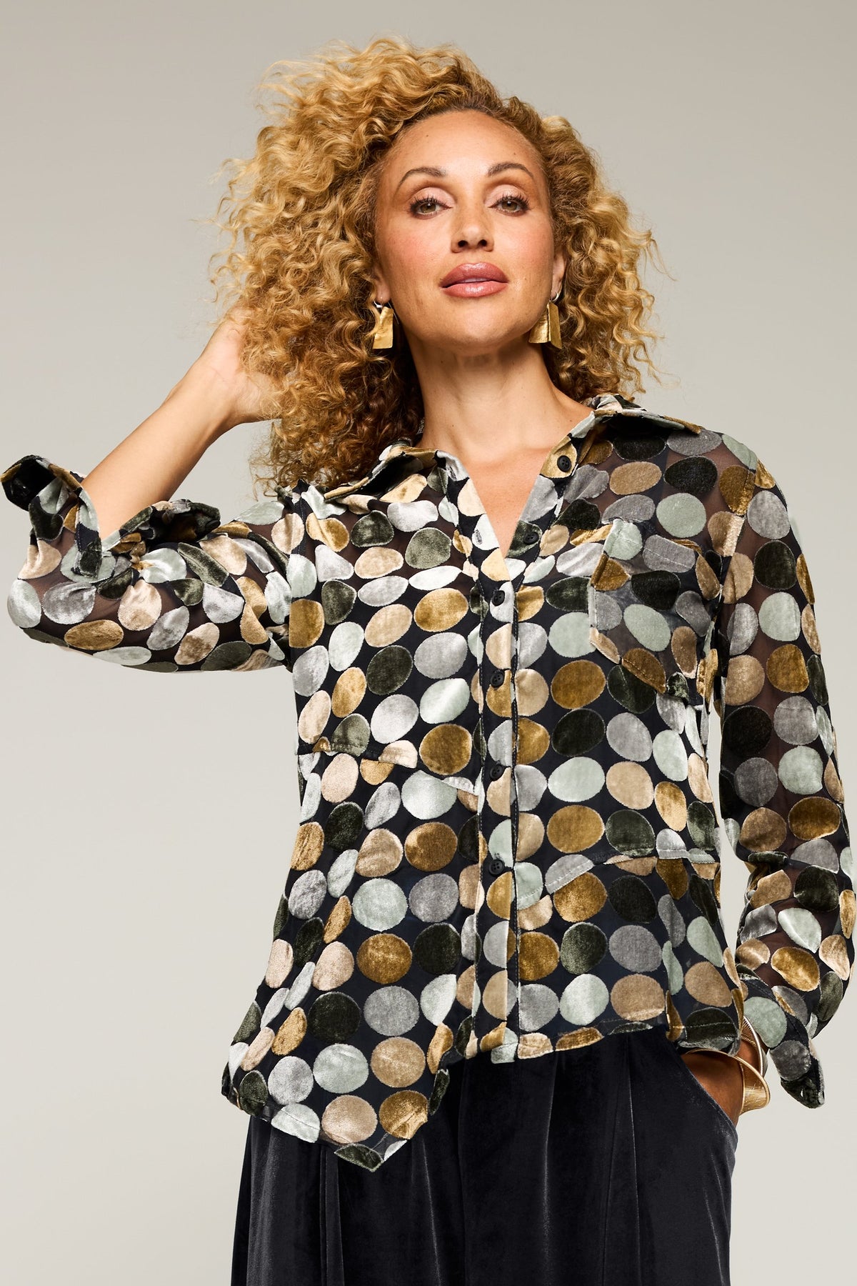 Golden Velvet Dots