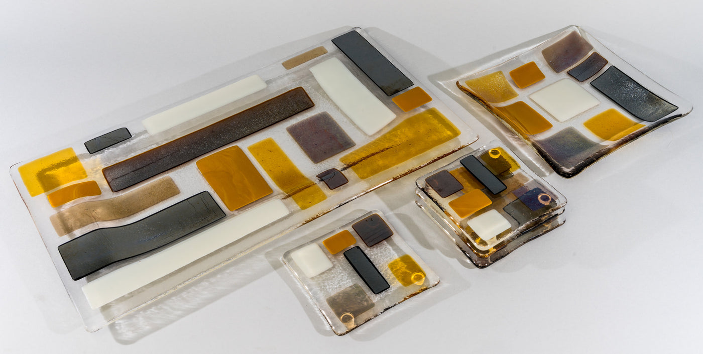 Random Style Earth Tone Trays and Coasters