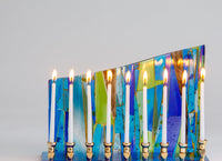 Abstract Blue Menorah