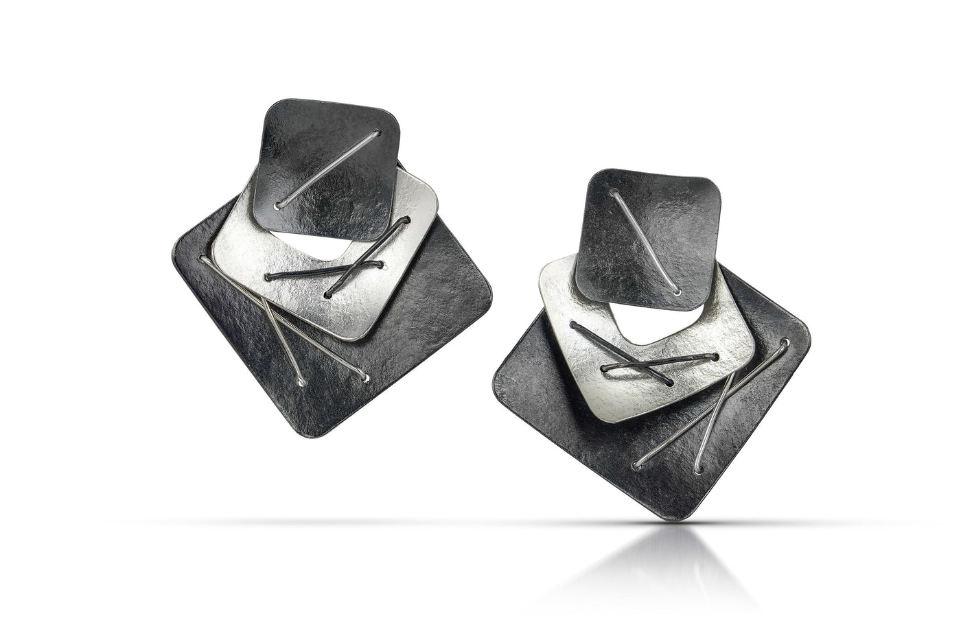 oxidized silver, post back
