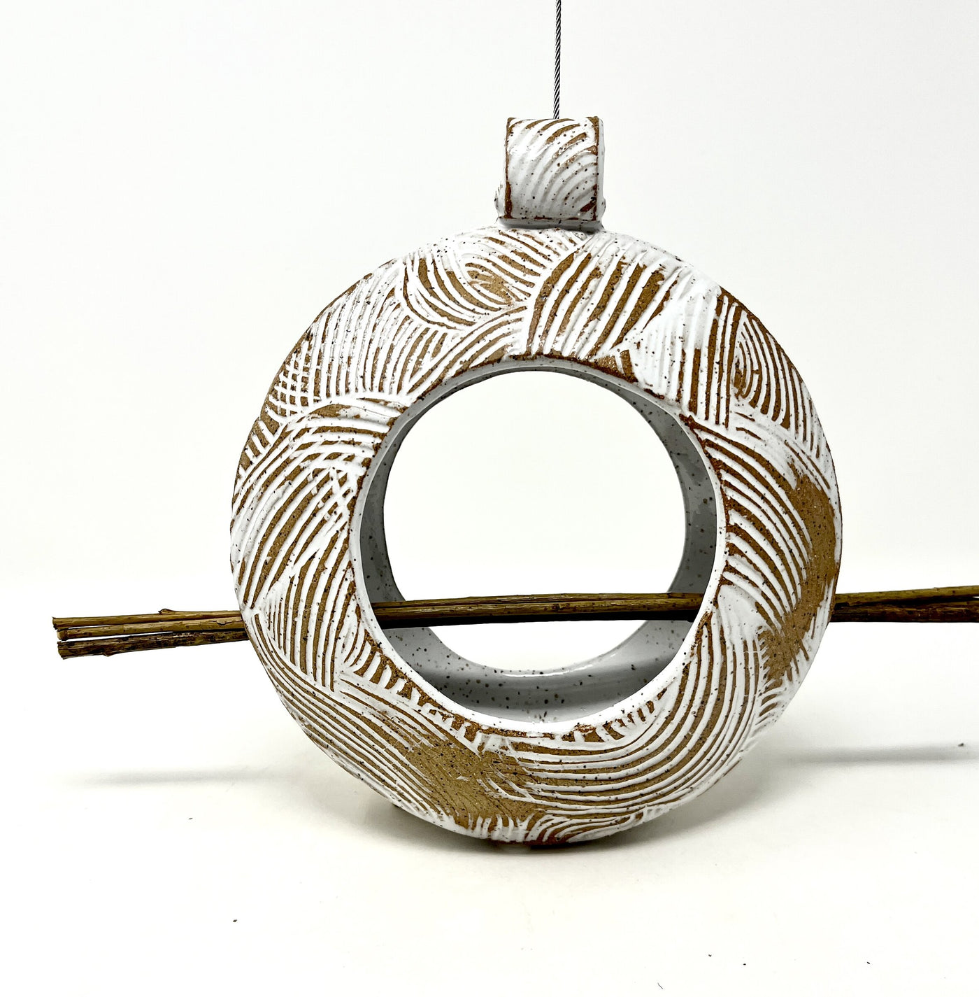 Portal Textured Bird Feeder with Swirls