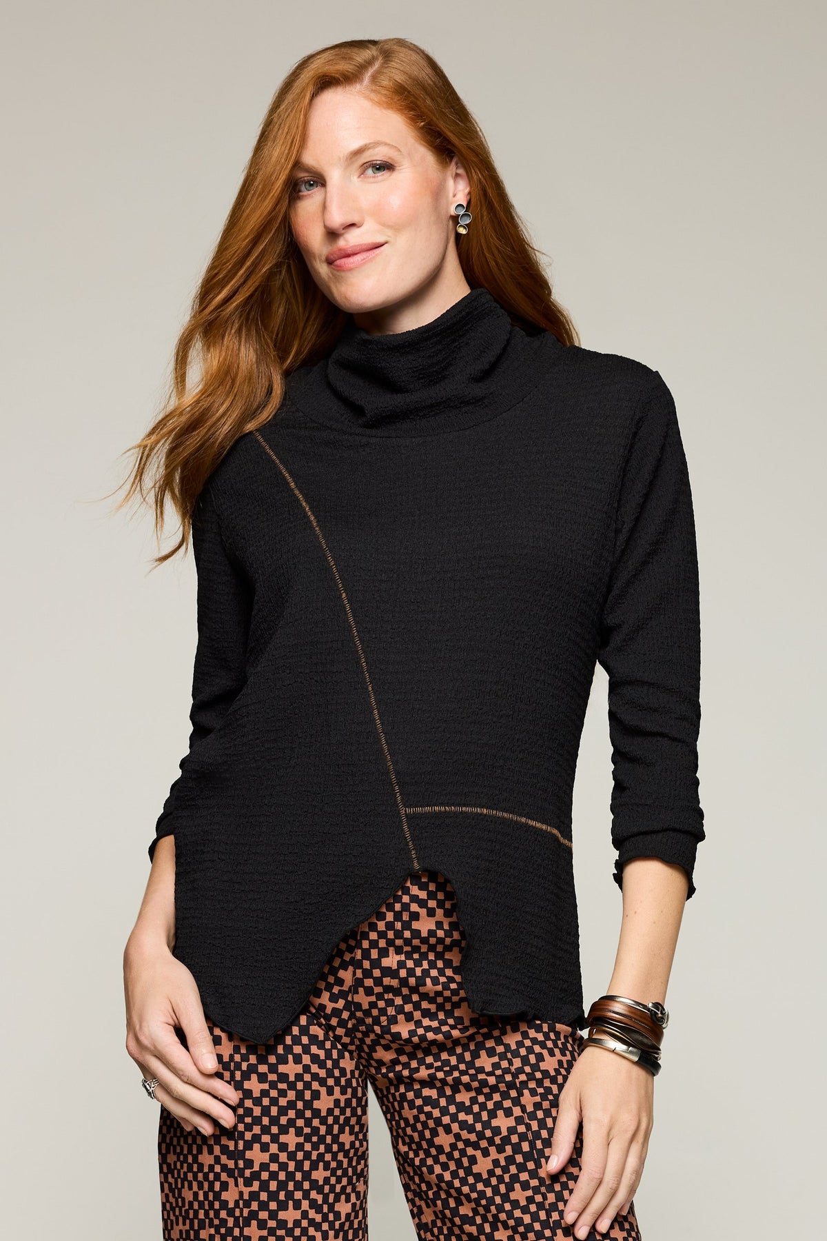 Pop Collage Cowl Neck Long Sleeve