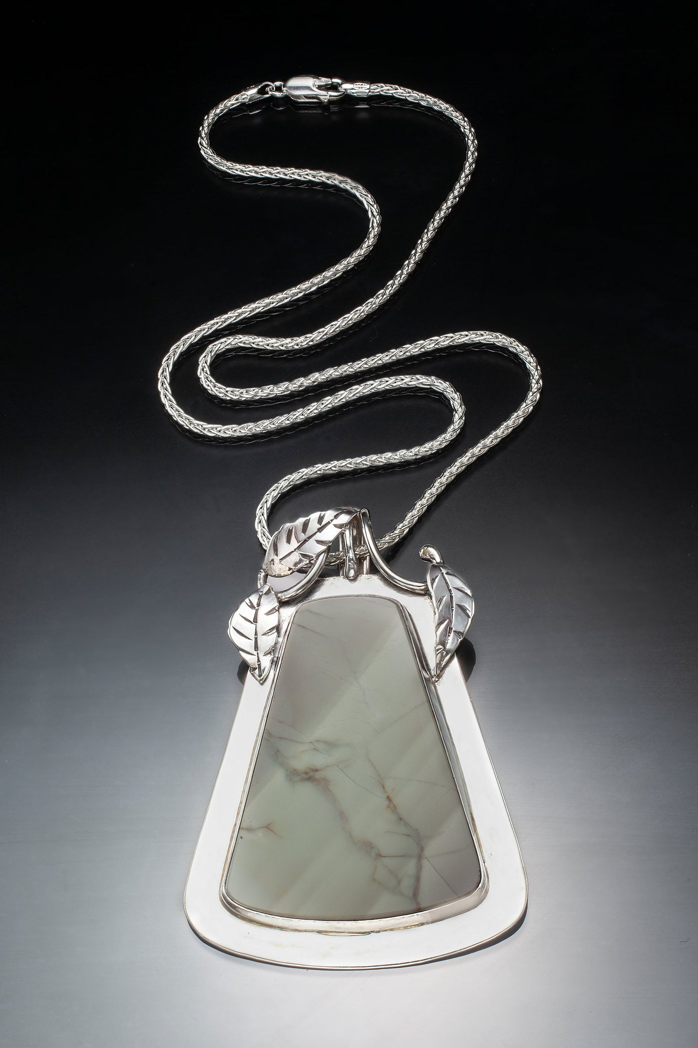 Sterling Silver Pendant with Green Imperial Jasper | Photo by Ralph Gabriner