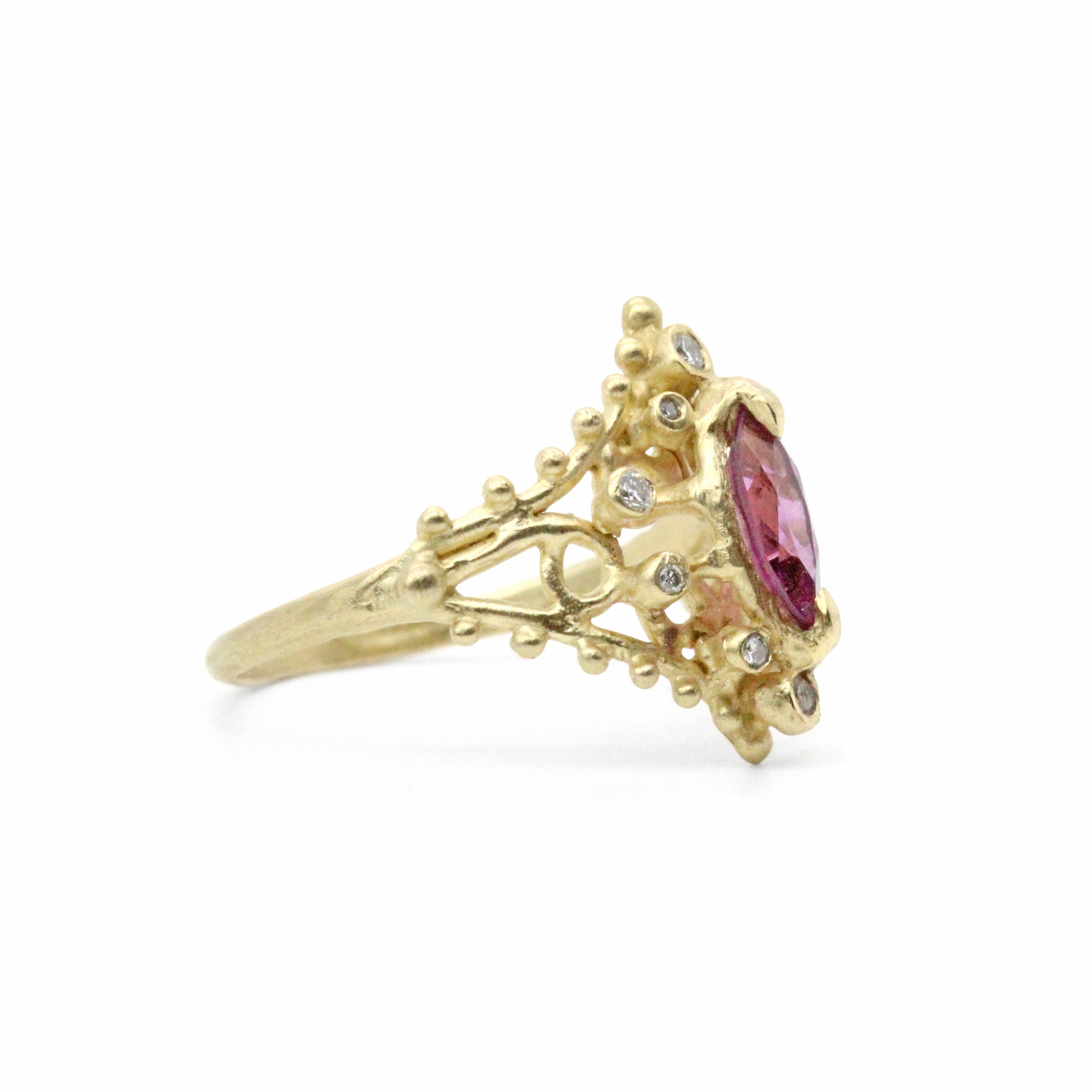 Garnet Dahlia Ring