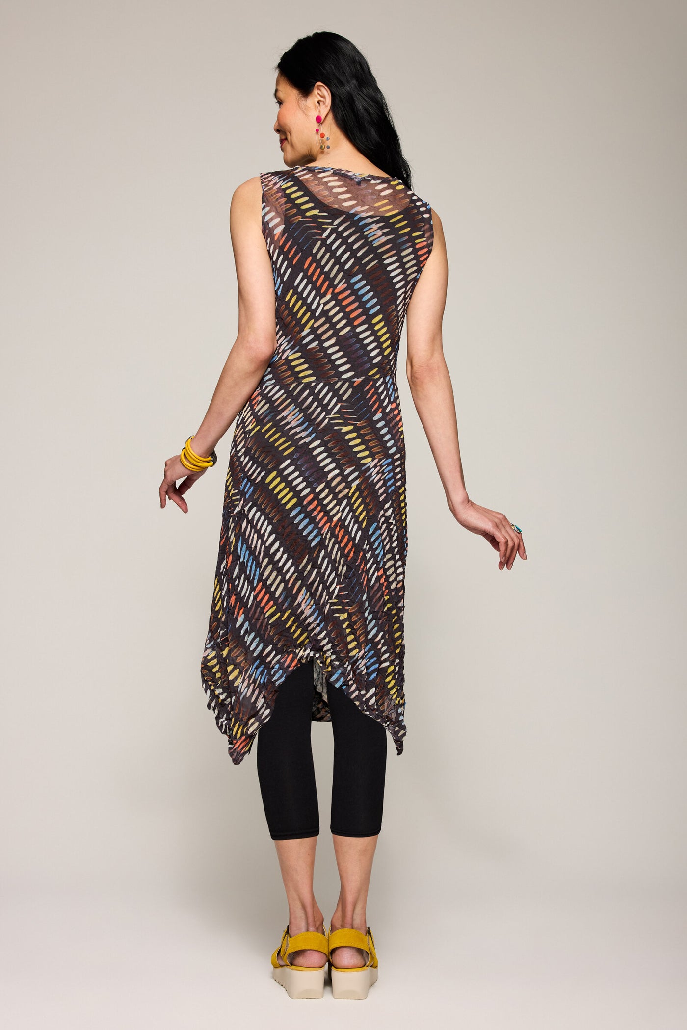 Mesh Asymmetrical Dot Dress