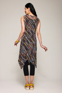 Mesh Asymmetrical Dot Dress