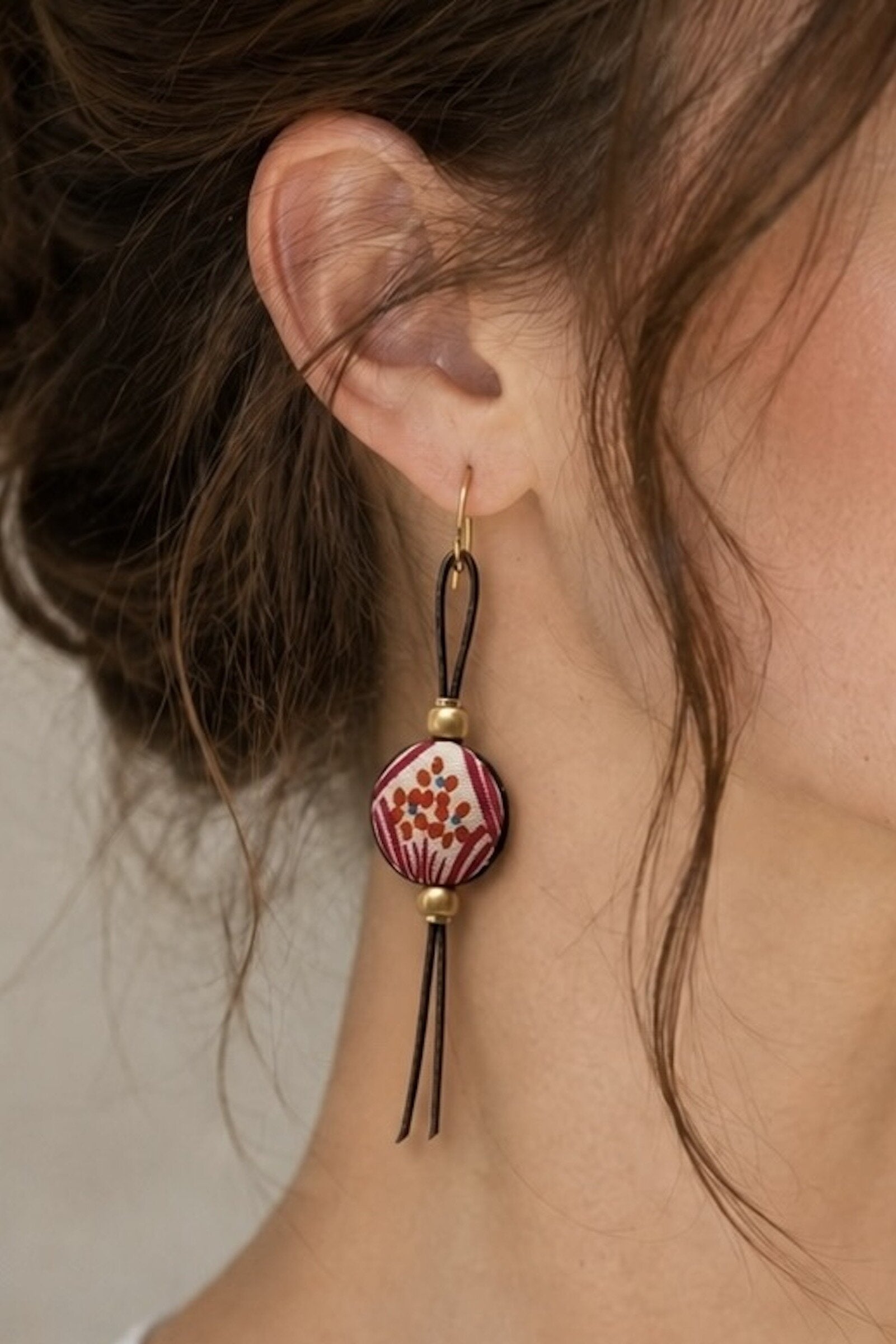 Floral Art Nouveau Silk Earrings