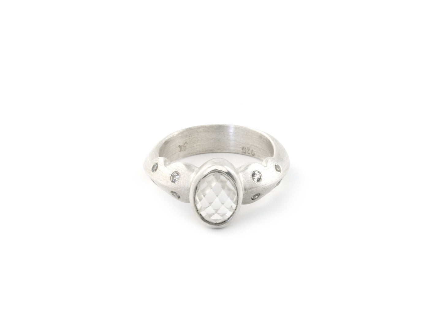 Scallop Ring with Arkansas Quartz
