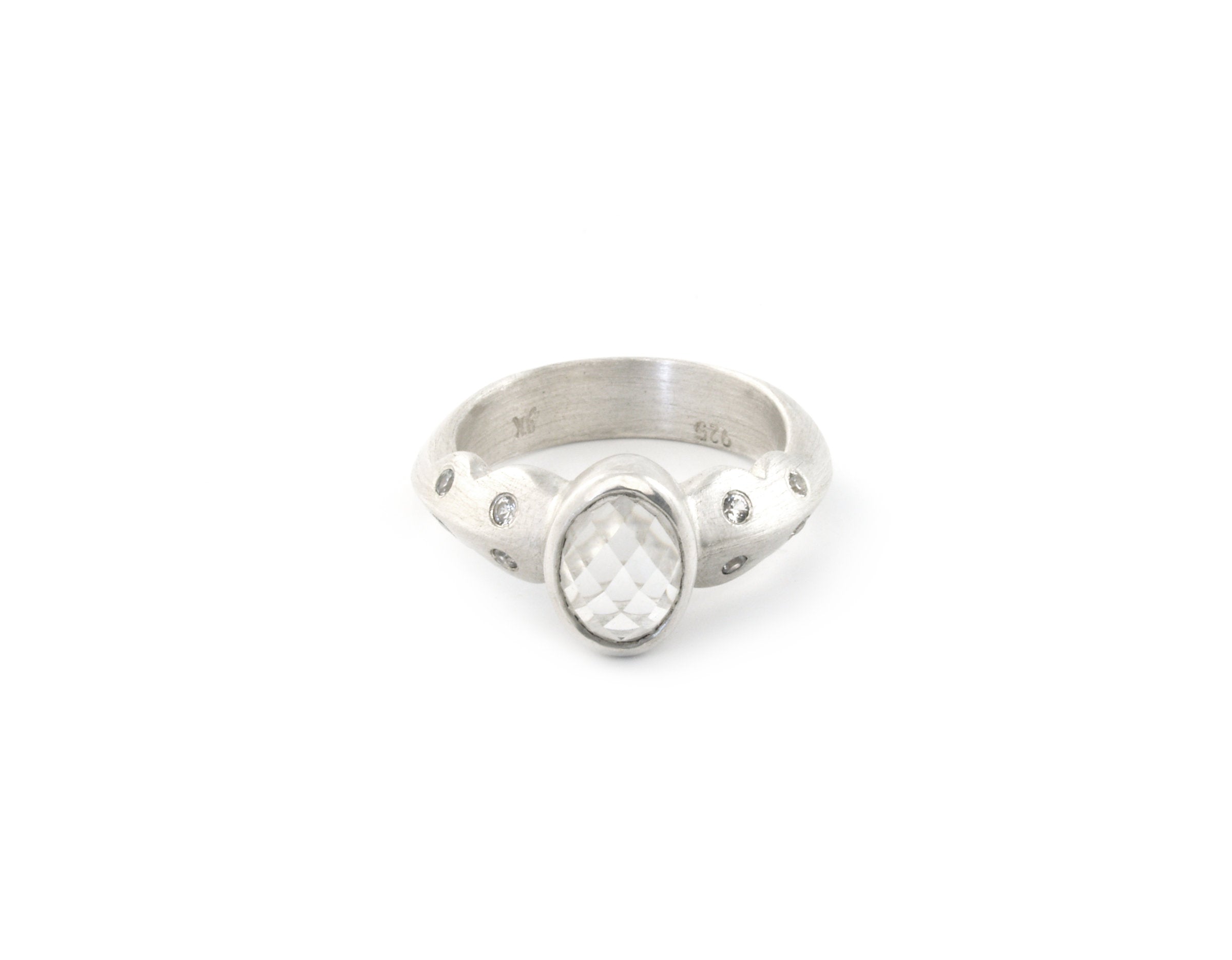 Scallop Ring with Arkansas Quartz