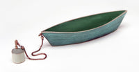 Bronze Dory with Green Patina and Anchor