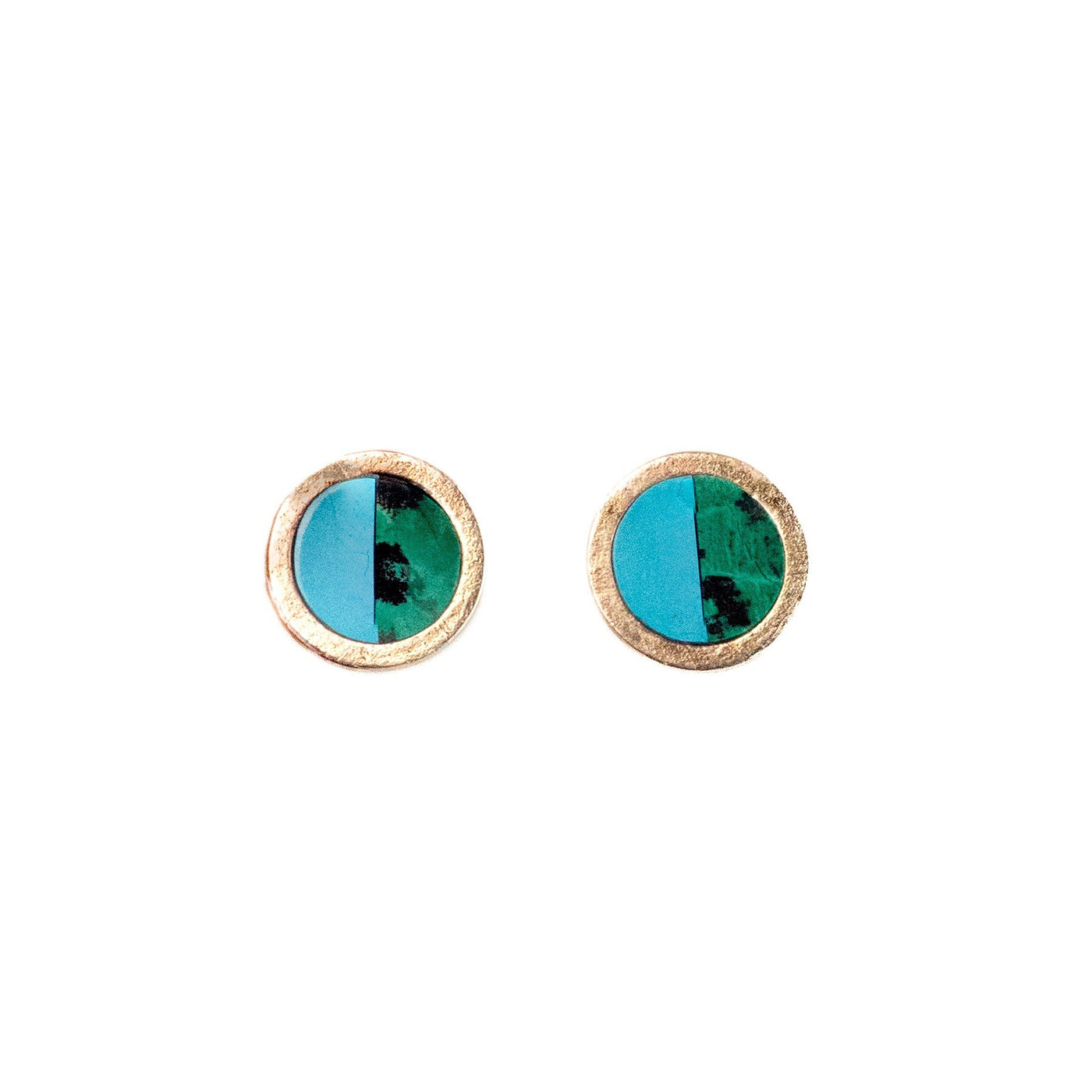 Turquoise & Chrysocolla Intarsia Earrings
