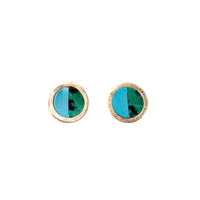 Turquoise & Chrysocolla Intarsia Earrings