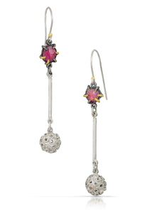 Beehive Bead Dangle Earrings