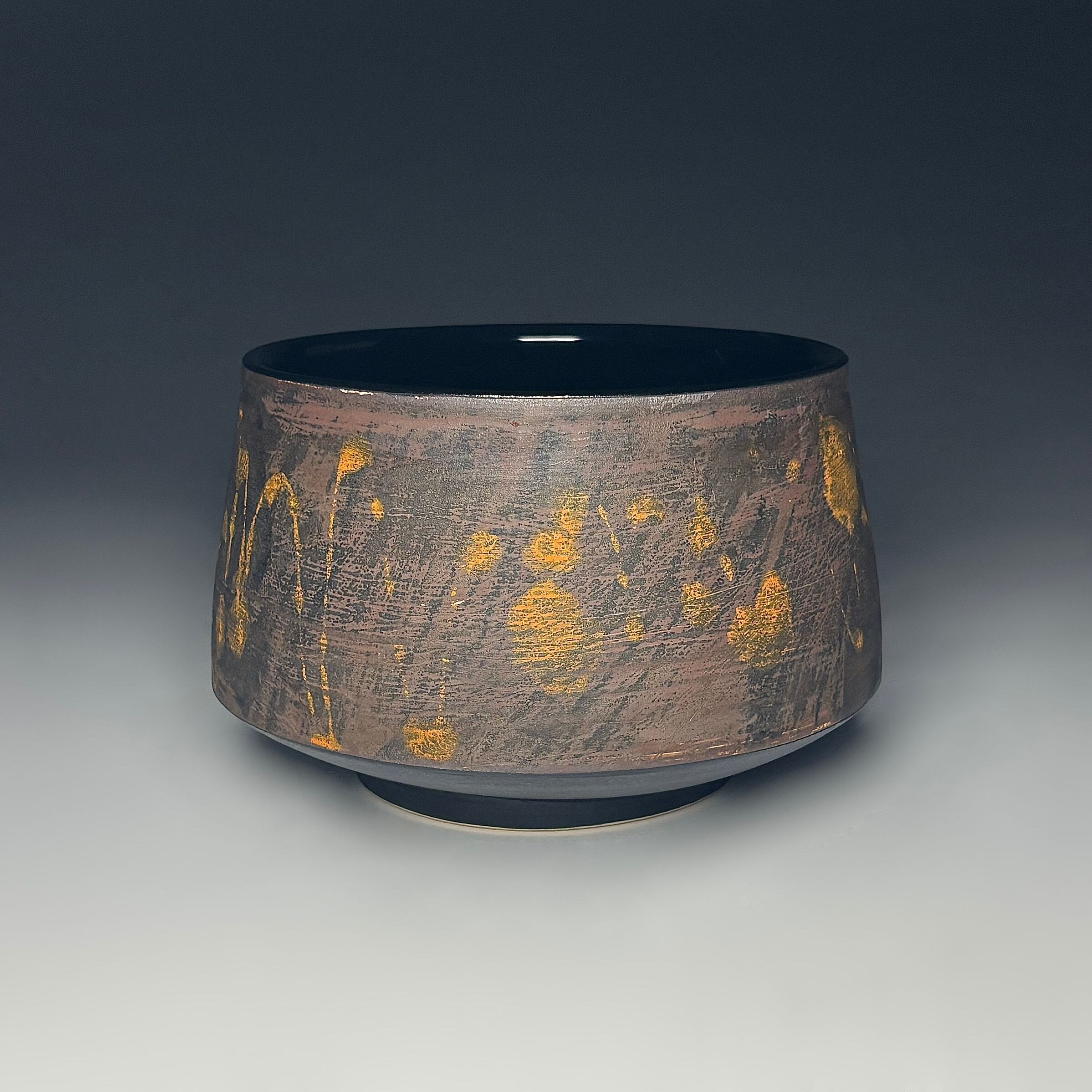 Painterly Tea Bowl in Chocolate