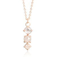 Stacked Rose Cut Diamond Pendant in Rose Gold