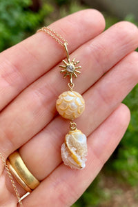 Mermaid Druzy Shell Pendant