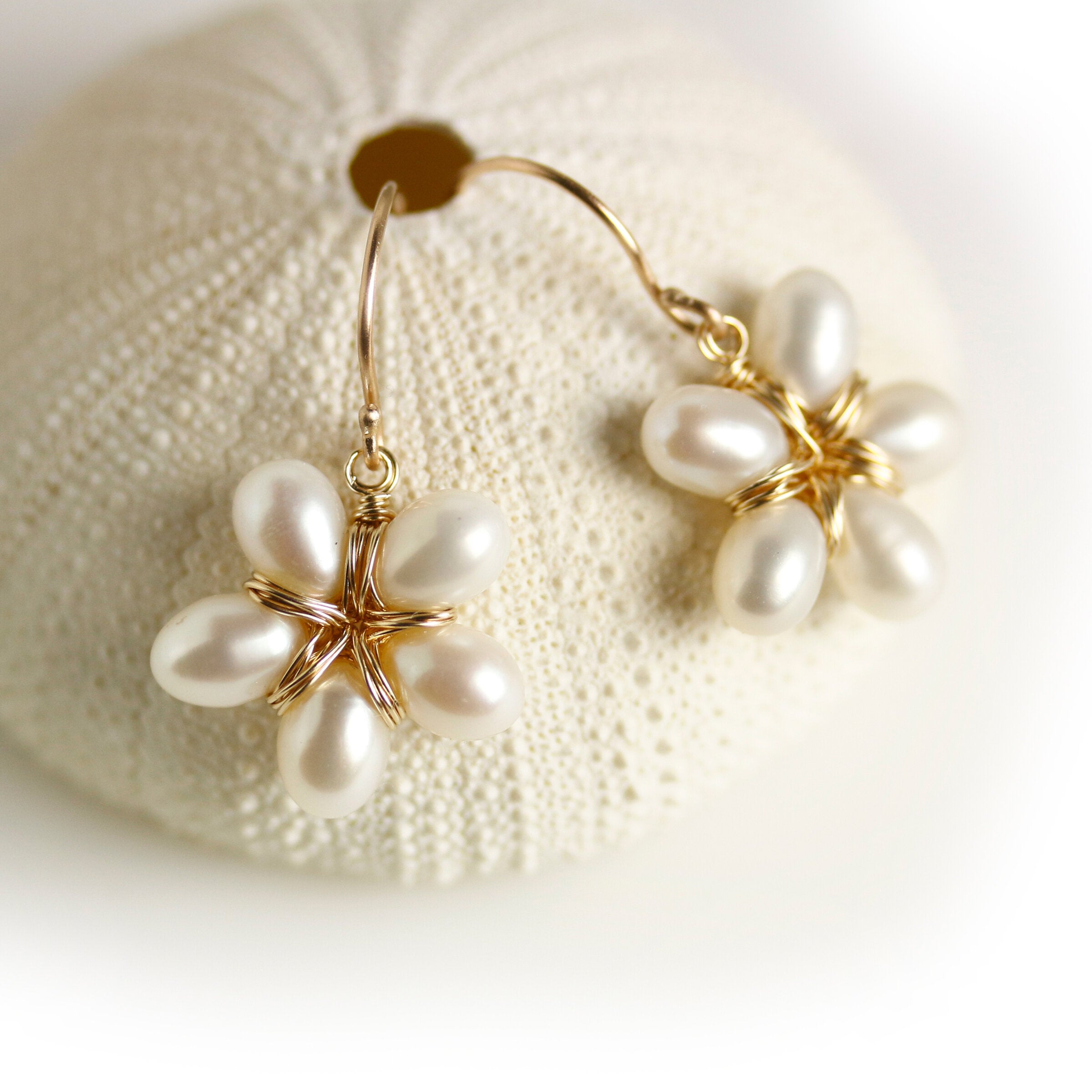 Freshwater Pearl Flower Earrings