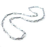 Long Quartz Triangle Band Link Necklace