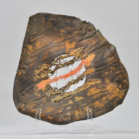 Matte Bronze Platter with Multi-Color Center