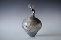 Nerida Coil Green Iridescent Raku Vessel