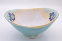 Blue with Violets Serving Bowl