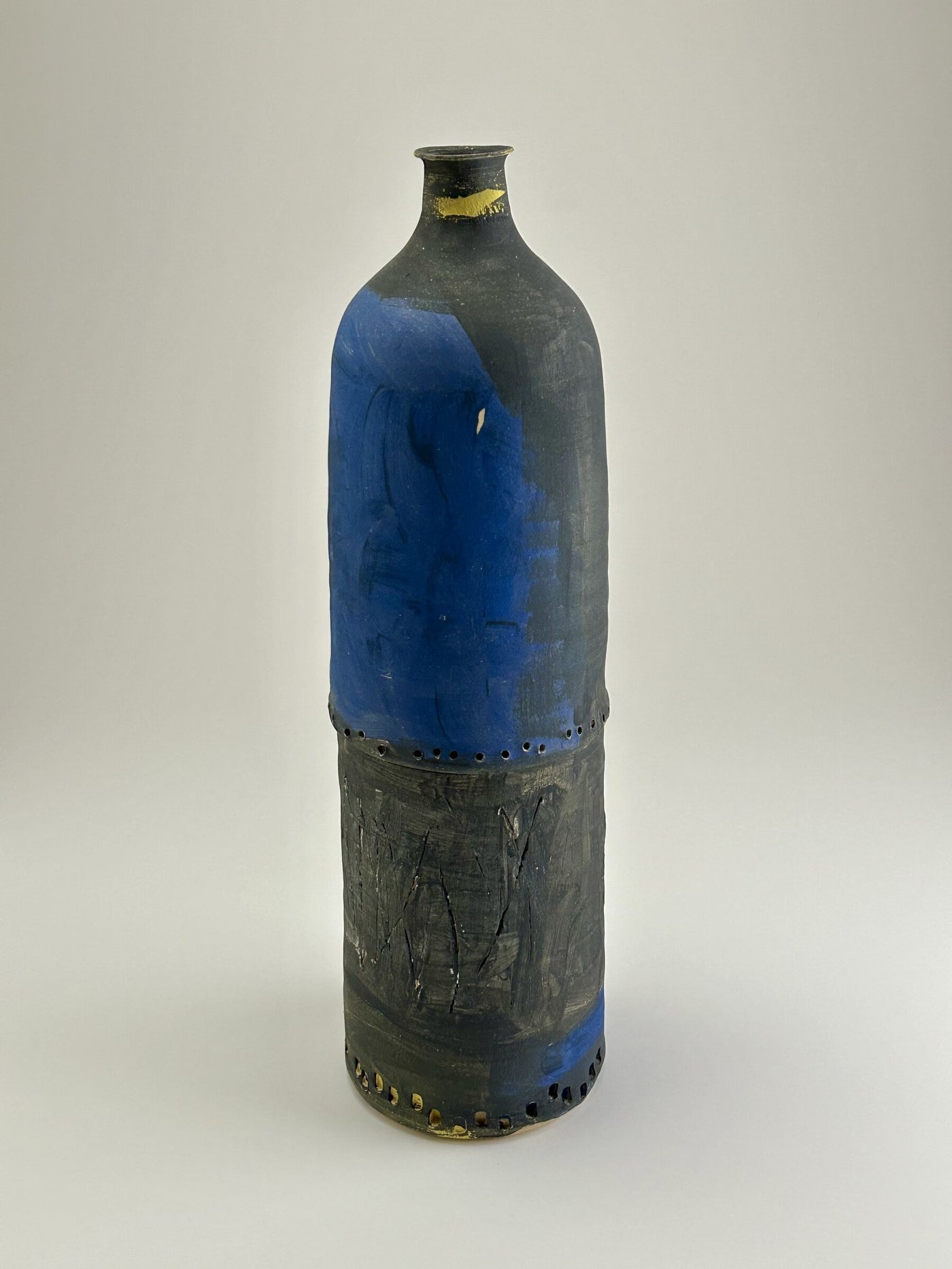 Tall Black Mondrian Vessel
