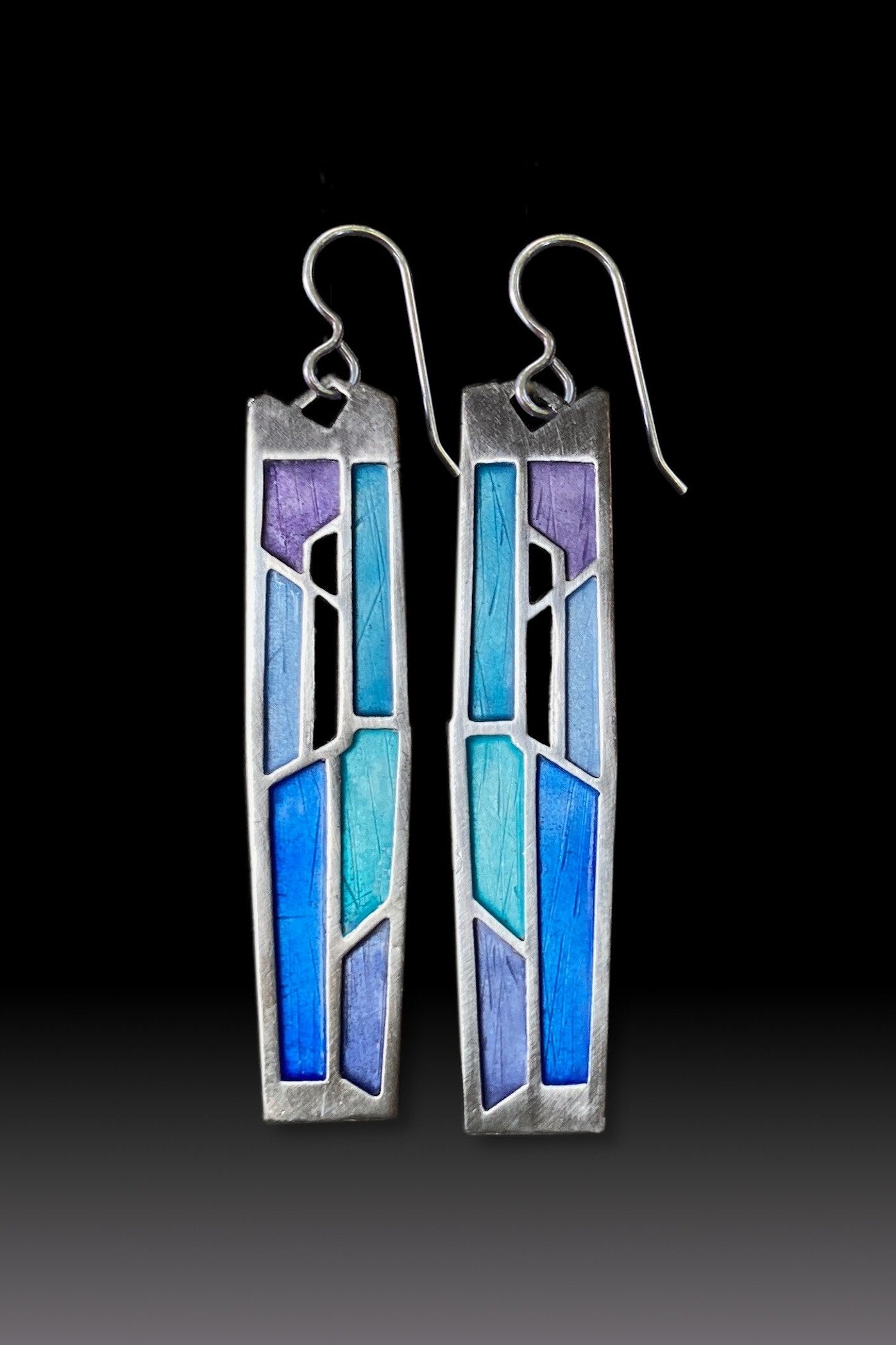 Blue Teal Menhir Earrings