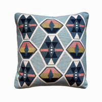 Cloud Aqua Geometric Pillow