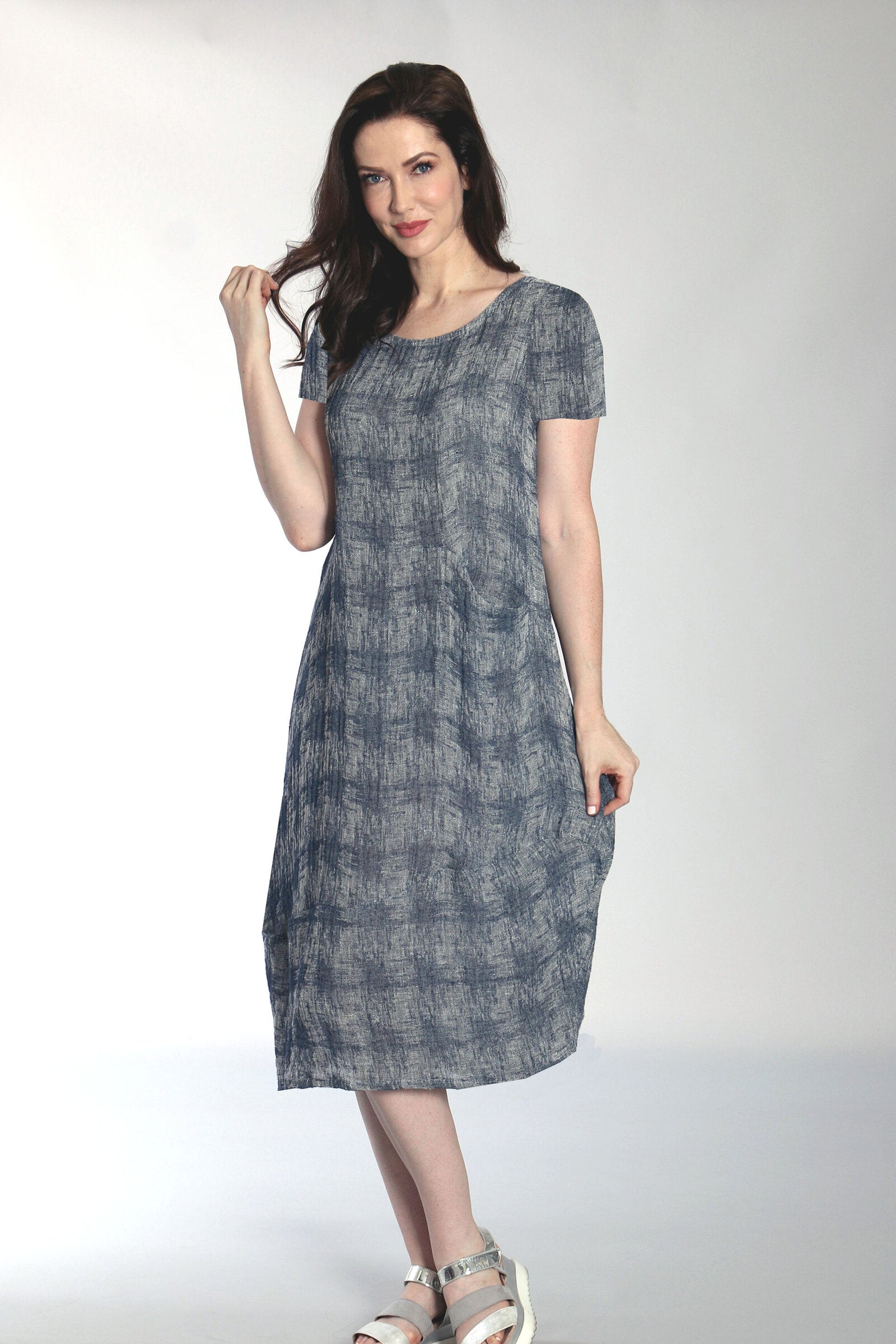 Amelia Linen Houndstooth Dress