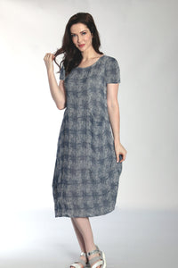 Amelia Linen Houndstooth Dress