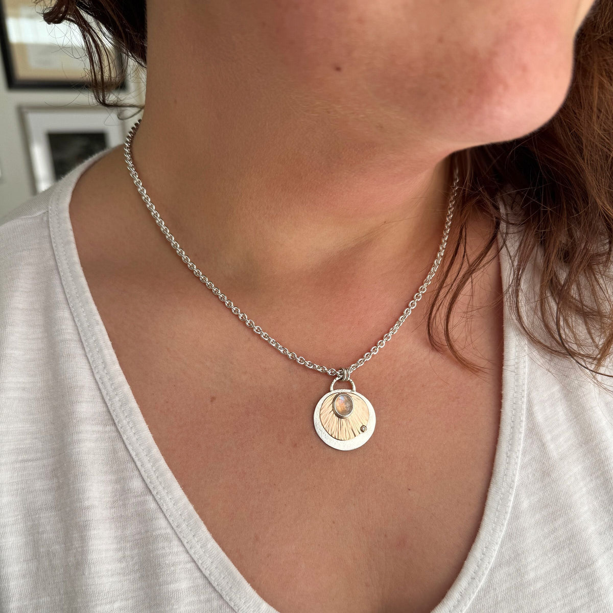 Rainbow Moonstone Hana Necklace