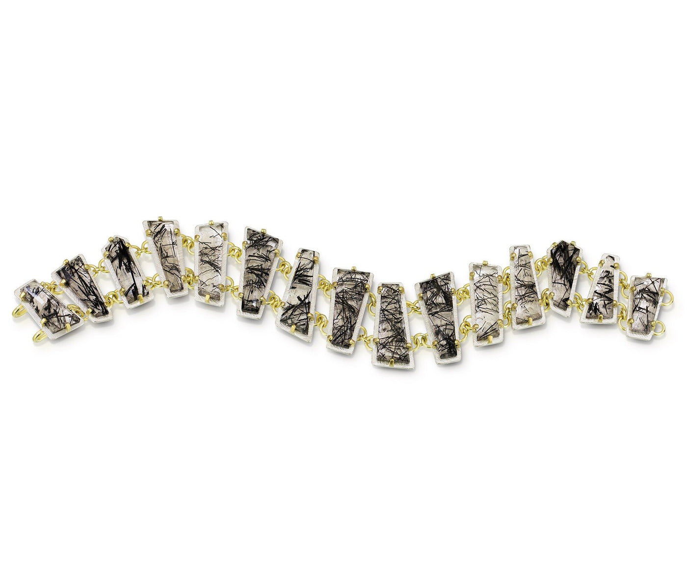 Tourmalated Quartz Tiles Bracelet