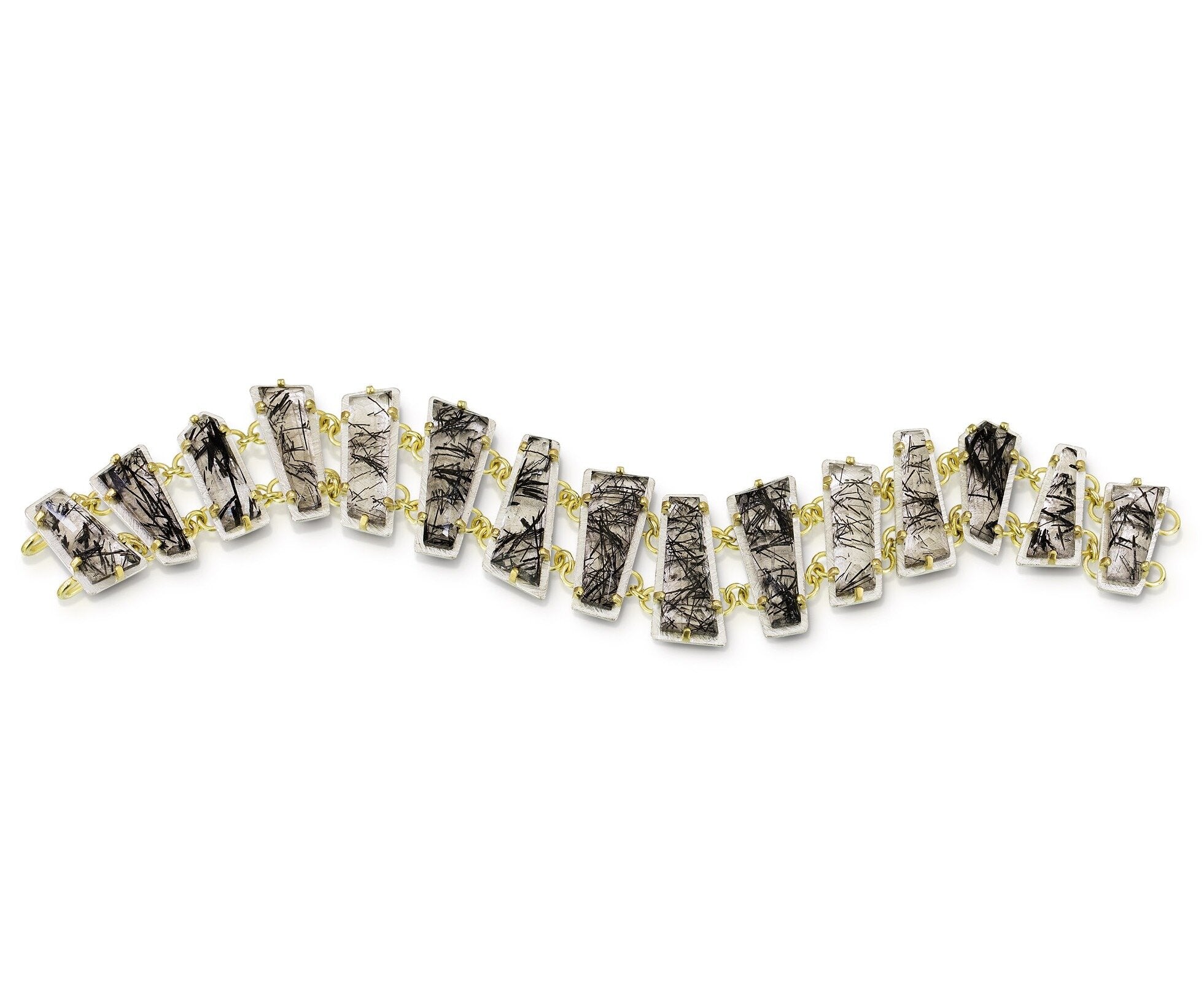Tourmalated Quartz Tiles Bracelet