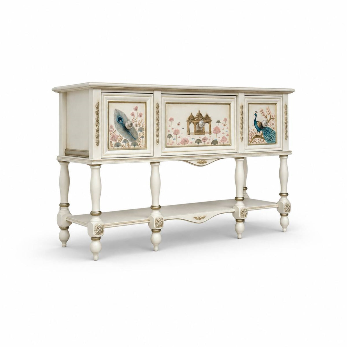 Peacock Garden Ivory Console