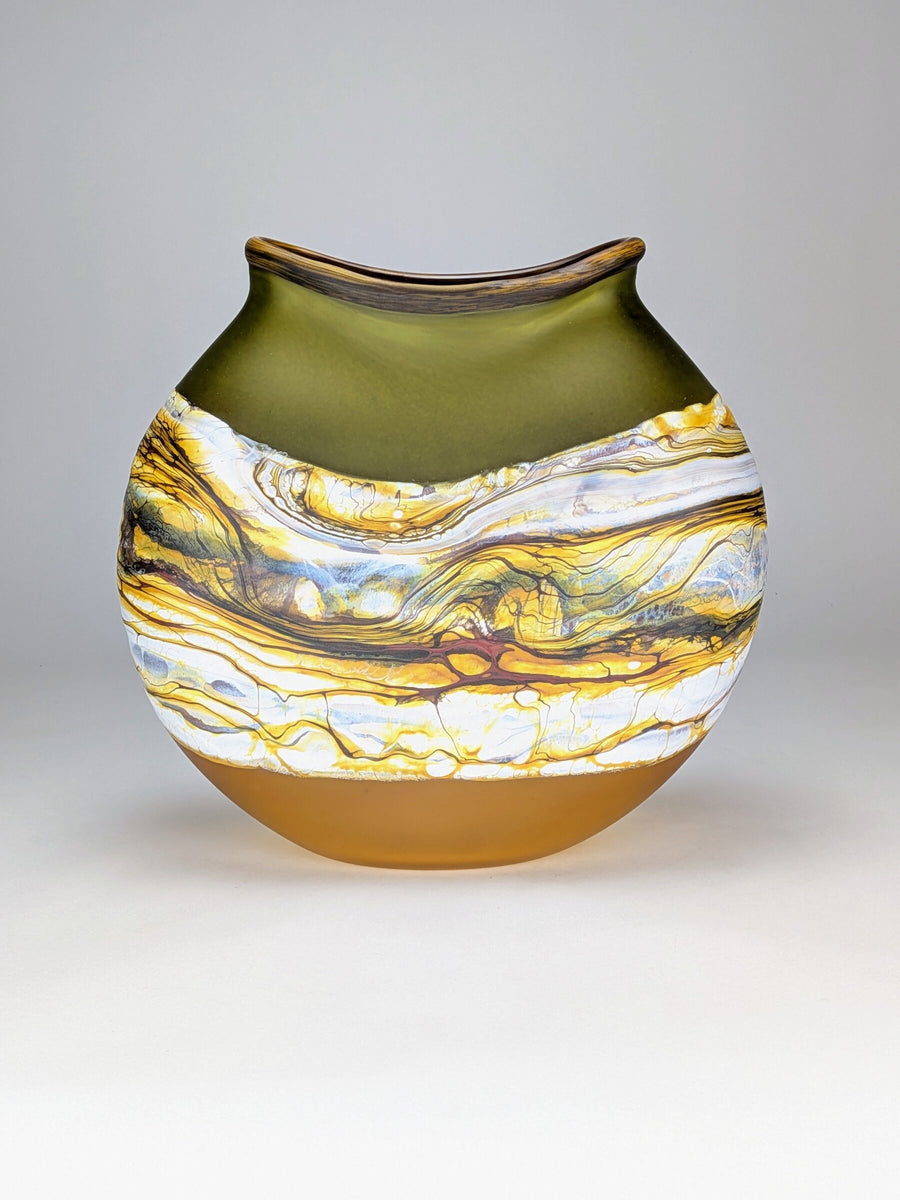 Satin Strata Flat Vessel
