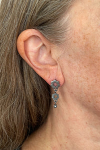 Double Flower Diamond Earrings