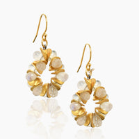 Halo Moonstone Earrings