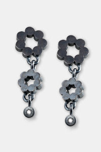 Double Flower Diamond Earrings