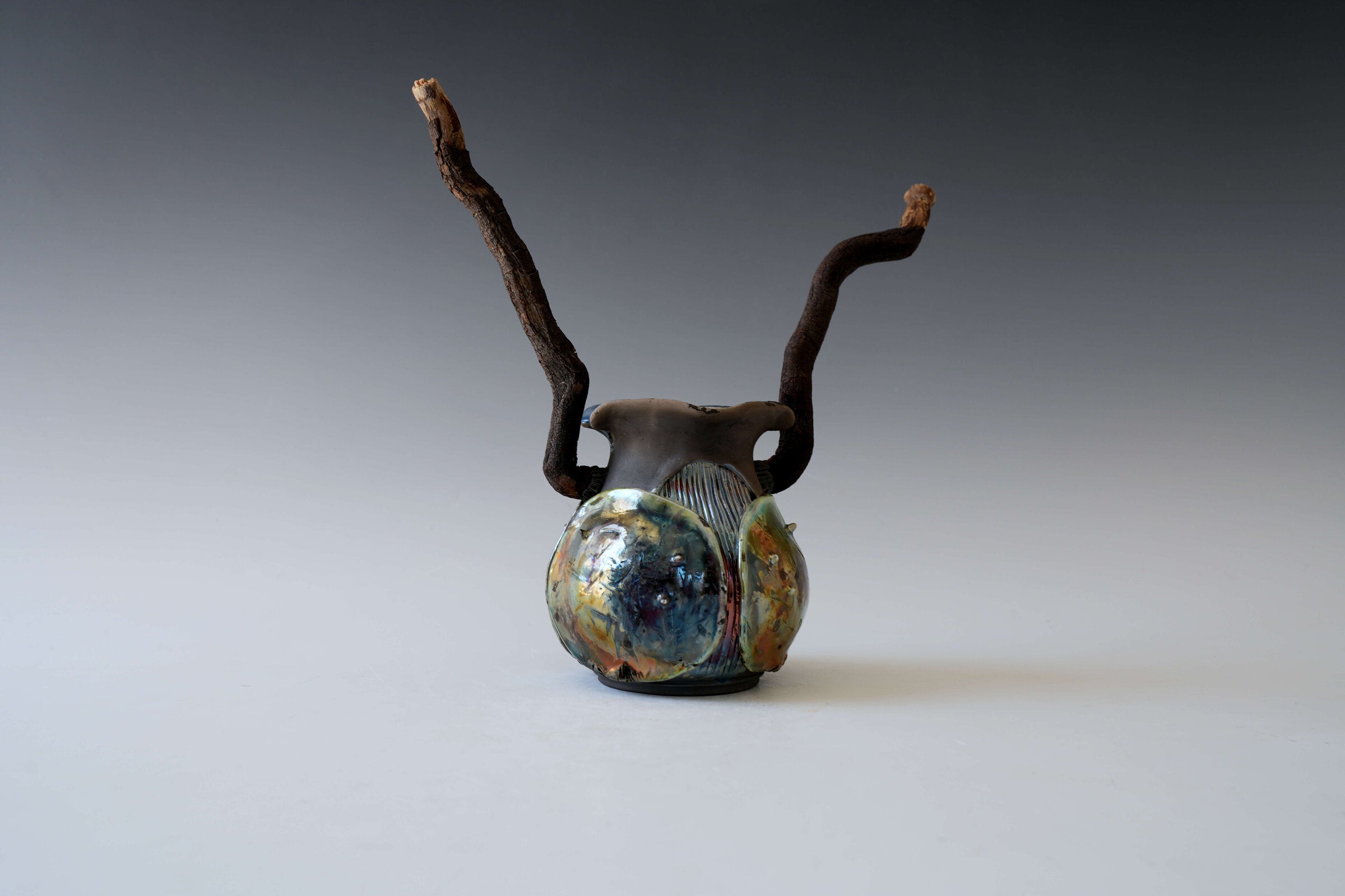 Smoked Shell Magic Forest Porcelain Vessel