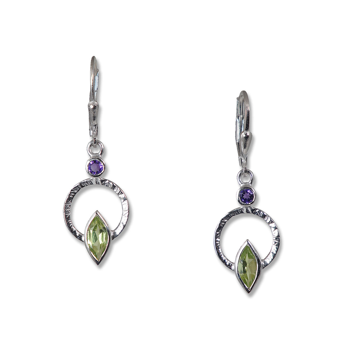 peridot with amethyst accent