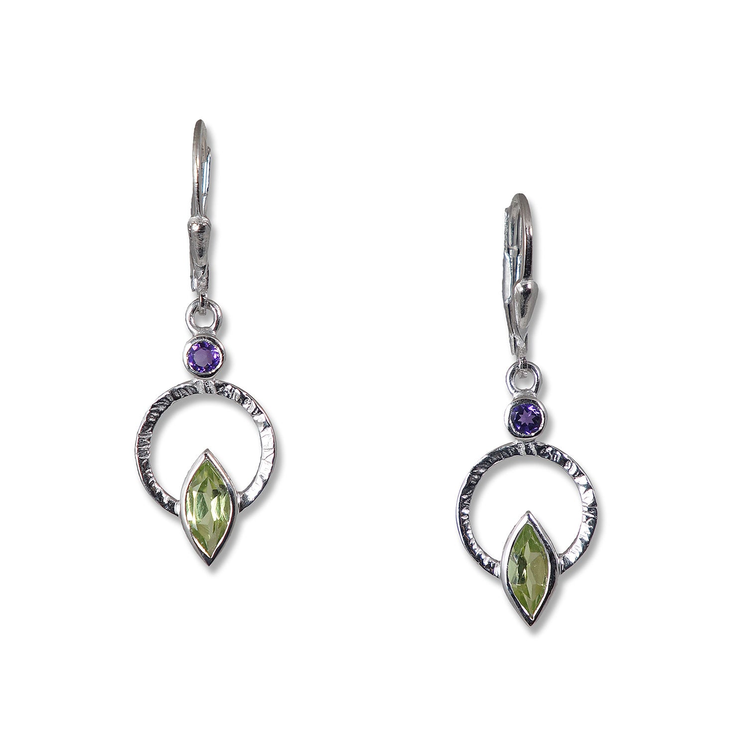 peridot with amethyst accent