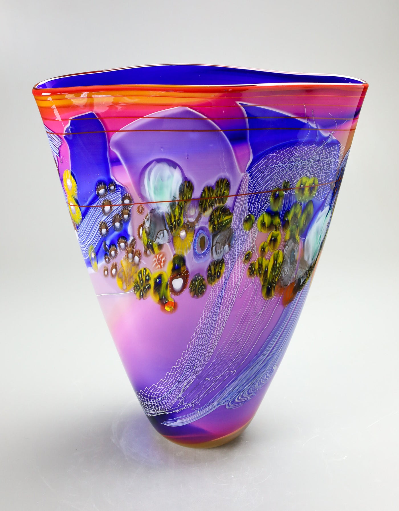 Large Color Field Vessel in Ruby Dream