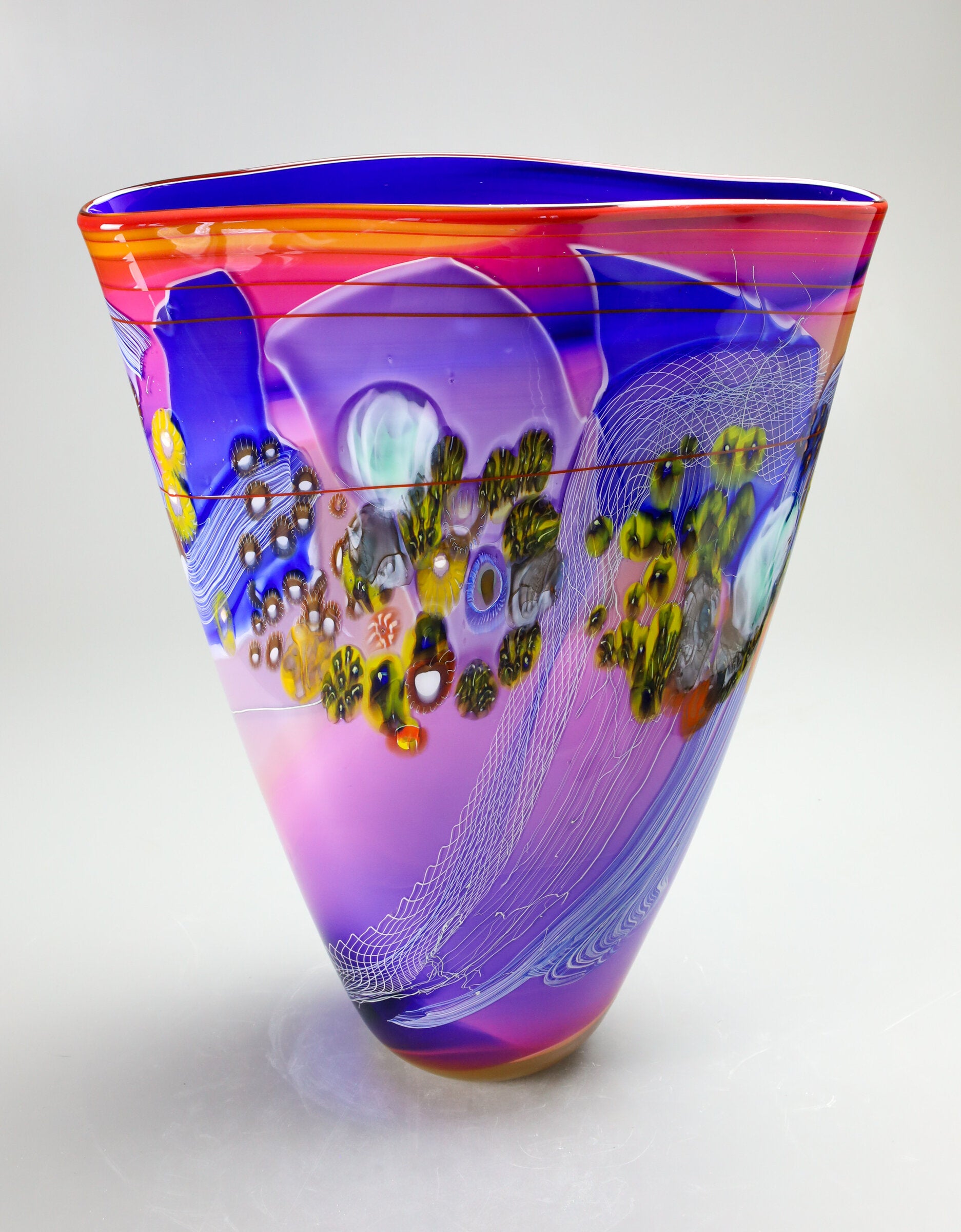 Large Color Field Vessel in Ruby Dream